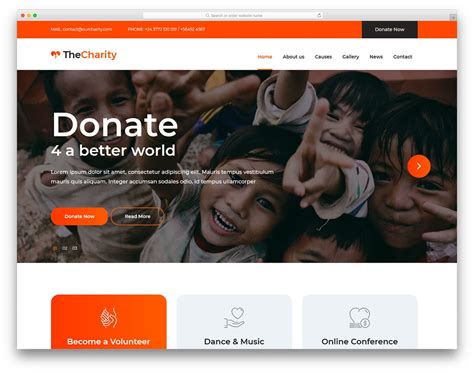 non profit organization website template|charity websites templates.